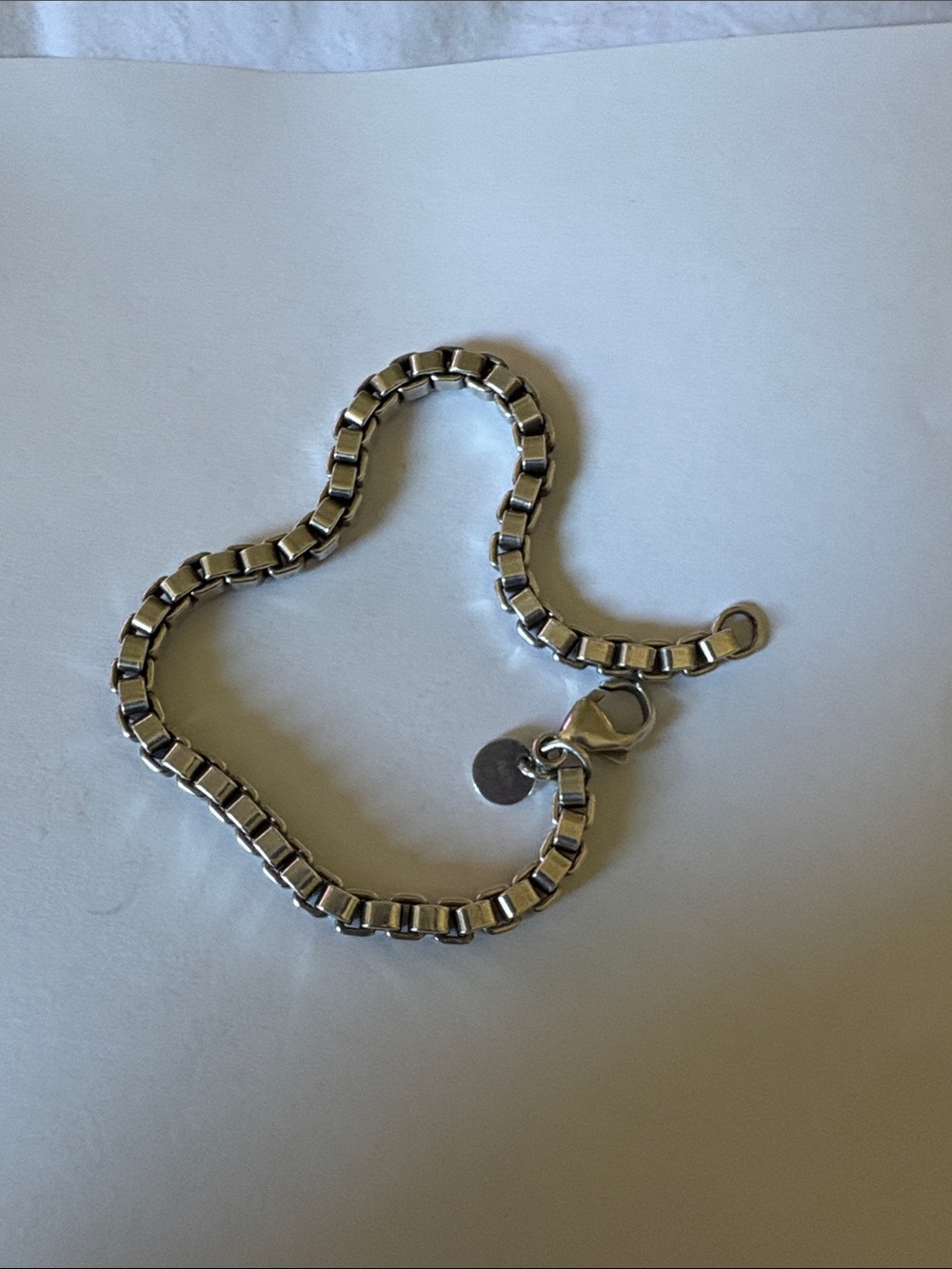 Women’s Tiffany .925 Sterling Silver Box-Link Bracelet Lobster Claw